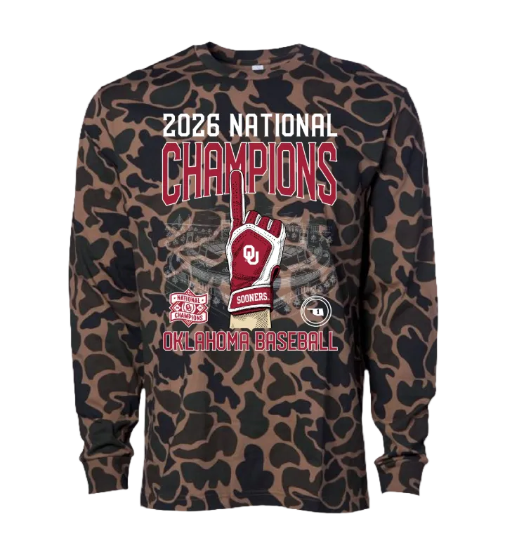 OU Men's Baseball - National Champions Camo Long Sleeve