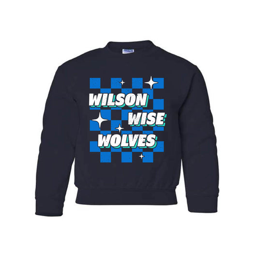 Wilson Wise Wolves Checkered Youth Sweatshirts
