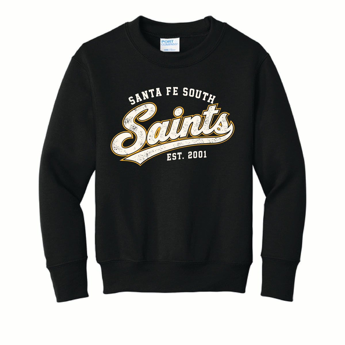 Youth Black Core Fleece Crewneck Sweatshirt