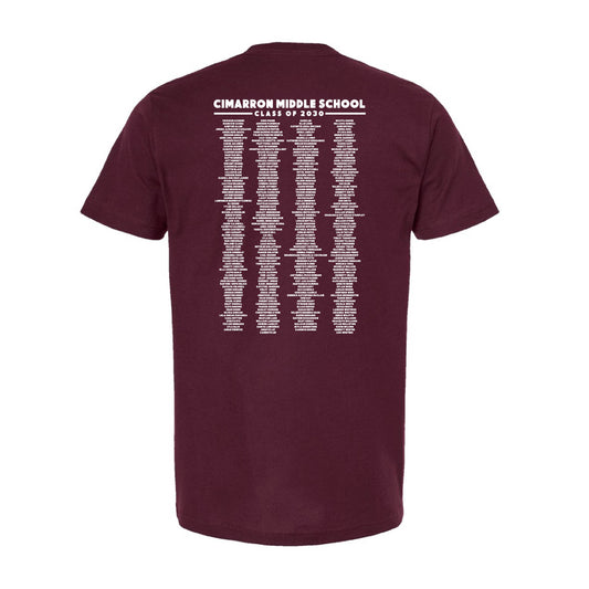 Cimarron Class of 2030 Adult Unisex Short Sleeve Tee
