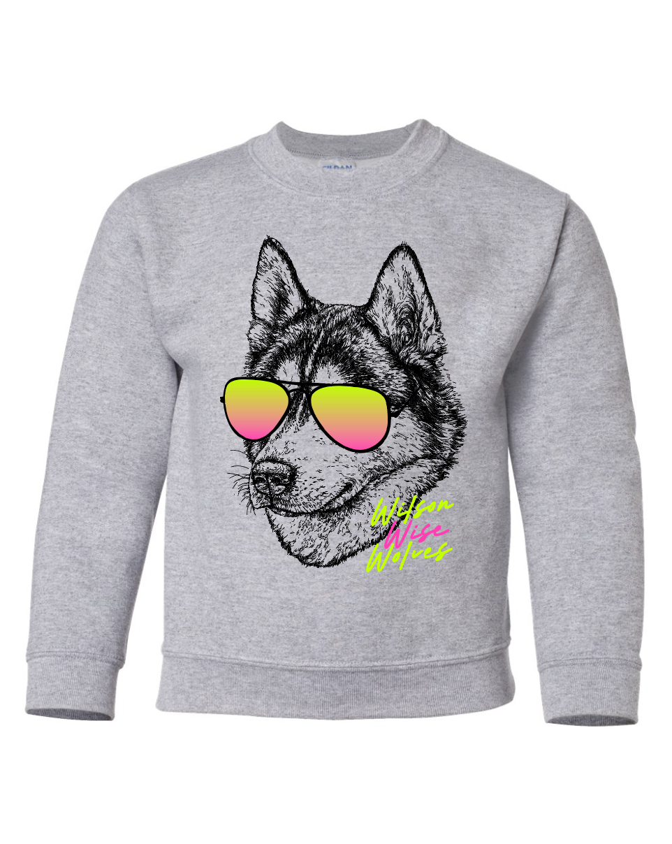 Wilson Neon Shades Wolf Youth Sweatshirt
