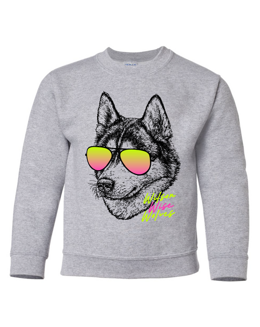 Wilson Neon Shades Wolf Youth Sweatshirt